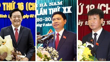 Từ trái qua phải: Chủ tịch UBND tỉnh Bình Dương Nguyễn Hoàng Thao; Chủ tịch UBND tỉnh Hà Nam Trương Quốc Huy; Chủ tịch UBND tỉnh Yên Bái Trần Huy Tuấn .
