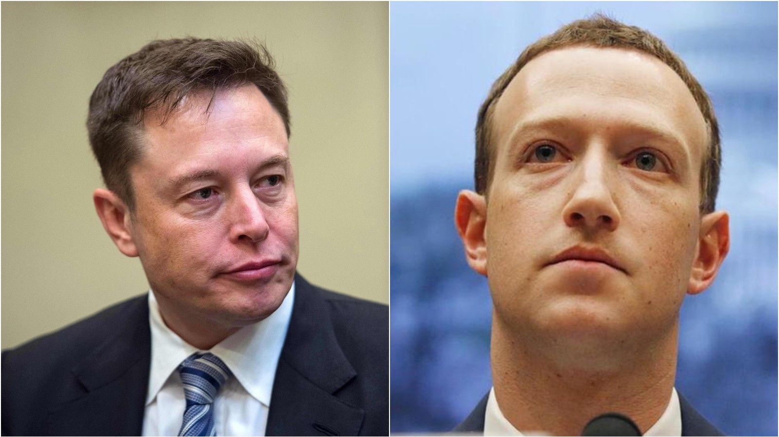 Elon Musk (trái) và Mark Zuckerberg.