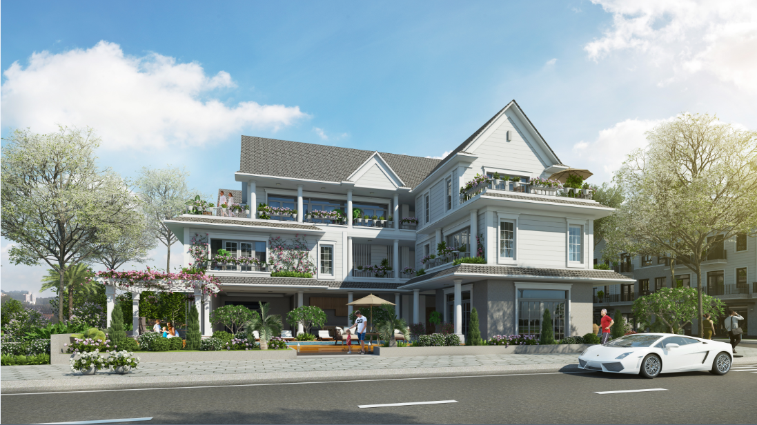 Với lối kiến trúc châu Âu đương đại, biệt thư Park Riverside Premium được xây dựng một tầng trệt, hai tầng lầu trên nền diện tích đa dạng.