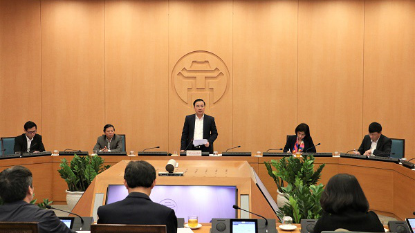 Phó Chủ tịch UBND thành phố Hà Nội Chử Xuân Dũng phát biểu kết luận tại cuộc họp - Ảnh: VGP