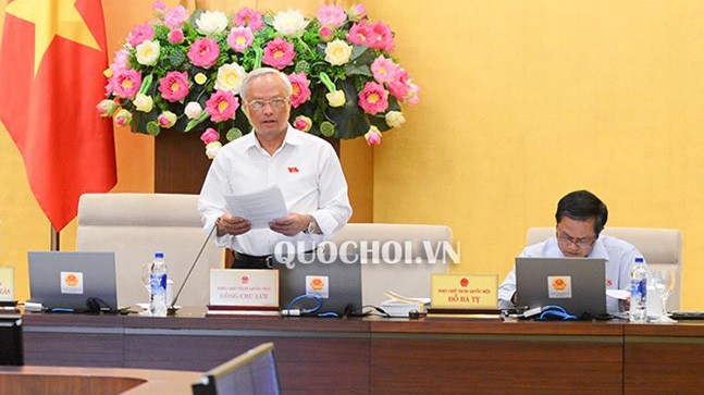 Phó chủ tịch Quốc hội Uông Chu Lưu phát biểu tại phiên thảo luận.