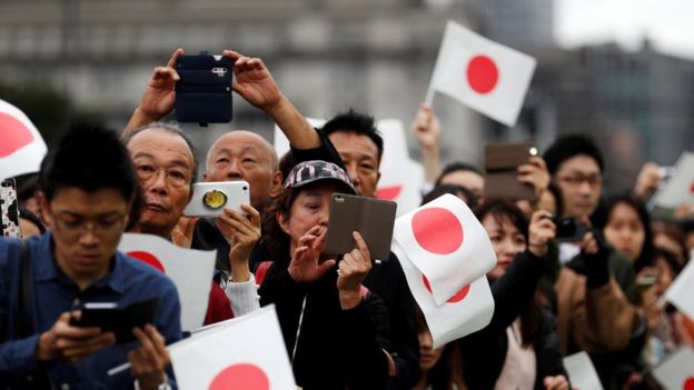 People waiting outside the Imperial Palace