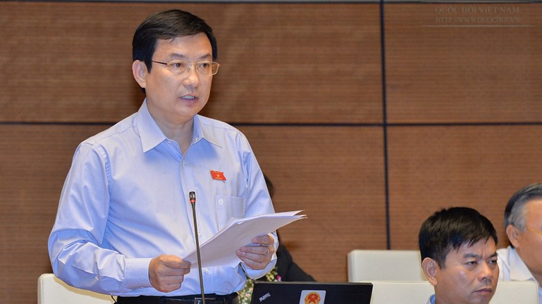 Đại biểu Phạm Trọng Nhân (Bình Dương) phát biểu tại hội trường.