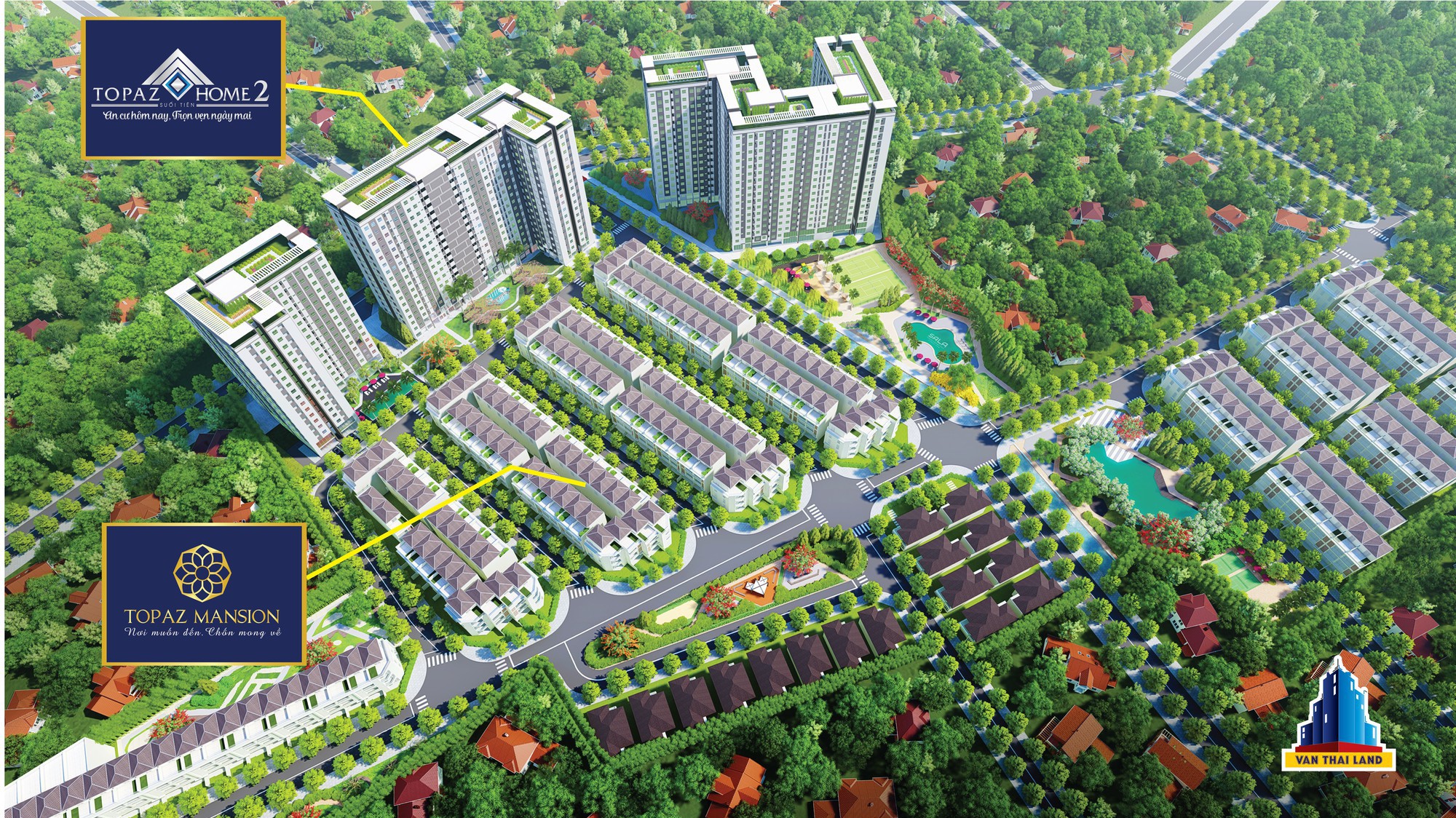 Phối cảnh 2 dự án Vạn Thái Land sẽ triển khai năm 2018.