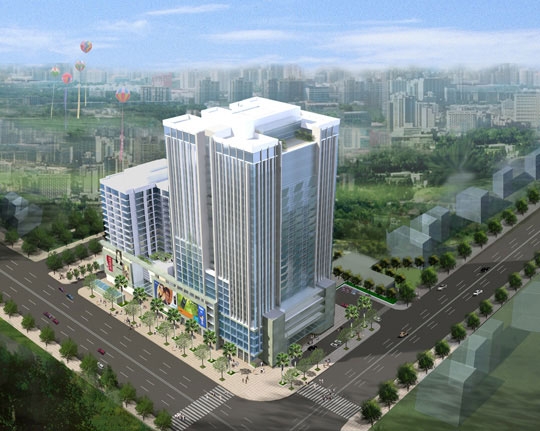 Phối cảnh dự án trung tâm thương mại Chợ Mơ.