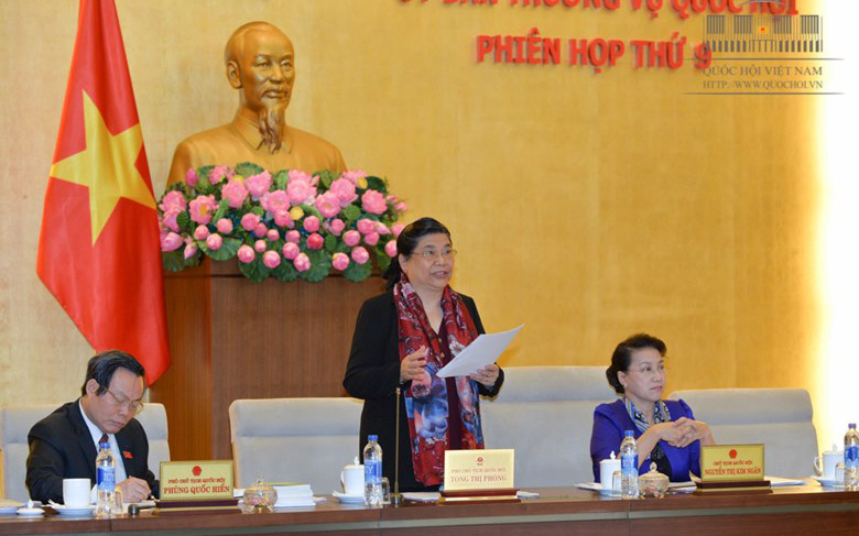 <div>Phó chủ tịch Quốc hội Tòng Thị Phóng phát biểu tại phiên thảo luận.</div><div><br></div>