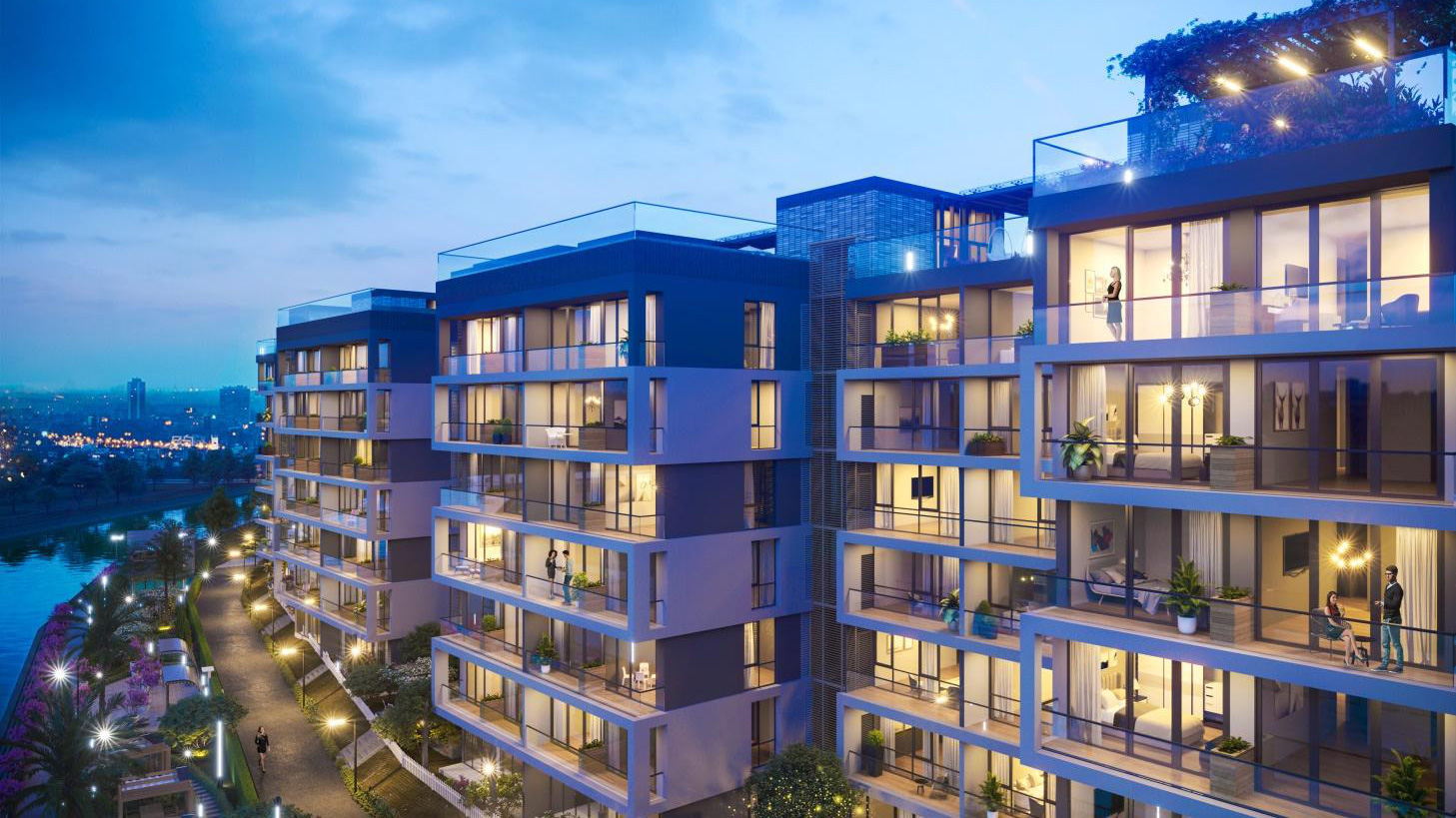 Hình phối cảnh dự án Panomax River Villa thiết kế đặc biệt, 3-4 mặt tiền tiếp sáng