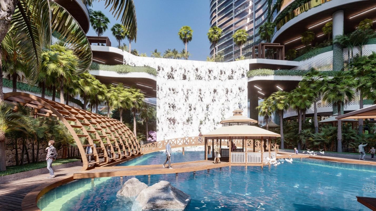 Tổ hợp resort hơn 1 tỷ USD có sông nhân tạo, thác nước và vườn nhiệt đới tiếp cận thềm căn hộ - Ảnh 3.
