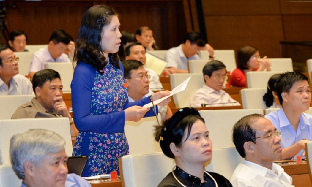 Đại biểu Trần Thị Phương Hoa (Hà Nội) phát biểu về dự án sân bay Long Thành.