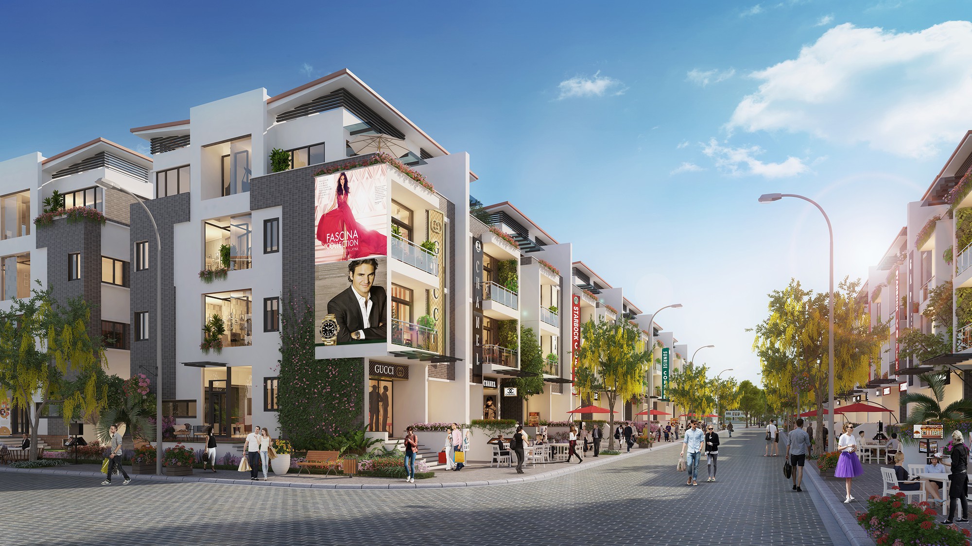 Phối cảnh dự án biệt thự thương mại Shop villa Imperia Garden. 