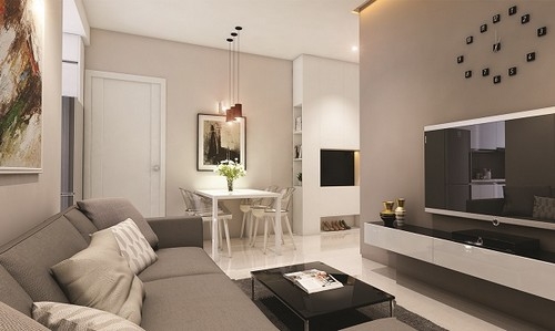 Các căn hộ ở đây có diện tích đa dạng từ 49m2 - 90m2, được thiết kế thông minh, phù hợp với các hộ gia đình trẻ.