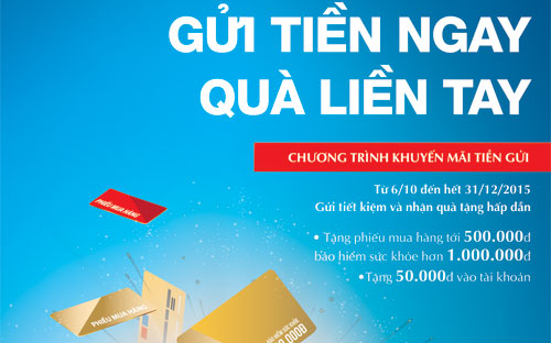 Chương trình áp dụng&nbsp;từ ngày 6/10 đến hết 31/12/2015.