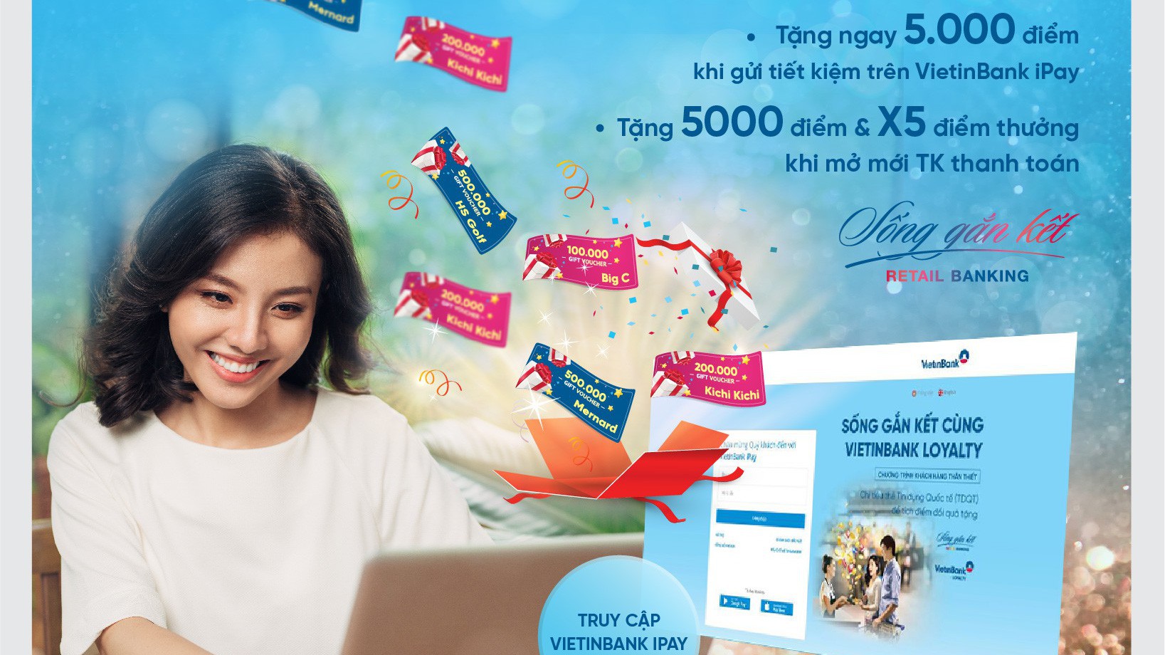 Chương trình áp dụng tích điểm cho các khách hàng gửi tiền tiết kiệm online trên hệ thống iPay Web/iPay Mobile cũng như trên số dư bình quân hằng tháng trên tài khoản của khách hàng.