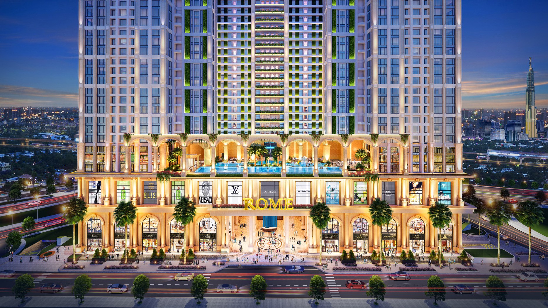 Rome by Diamond Lotus giao thoa những tinh hoa kiến trúc La Mã cổ điển cùng các giá trị tiện ích hiện đại của thời đại mới.