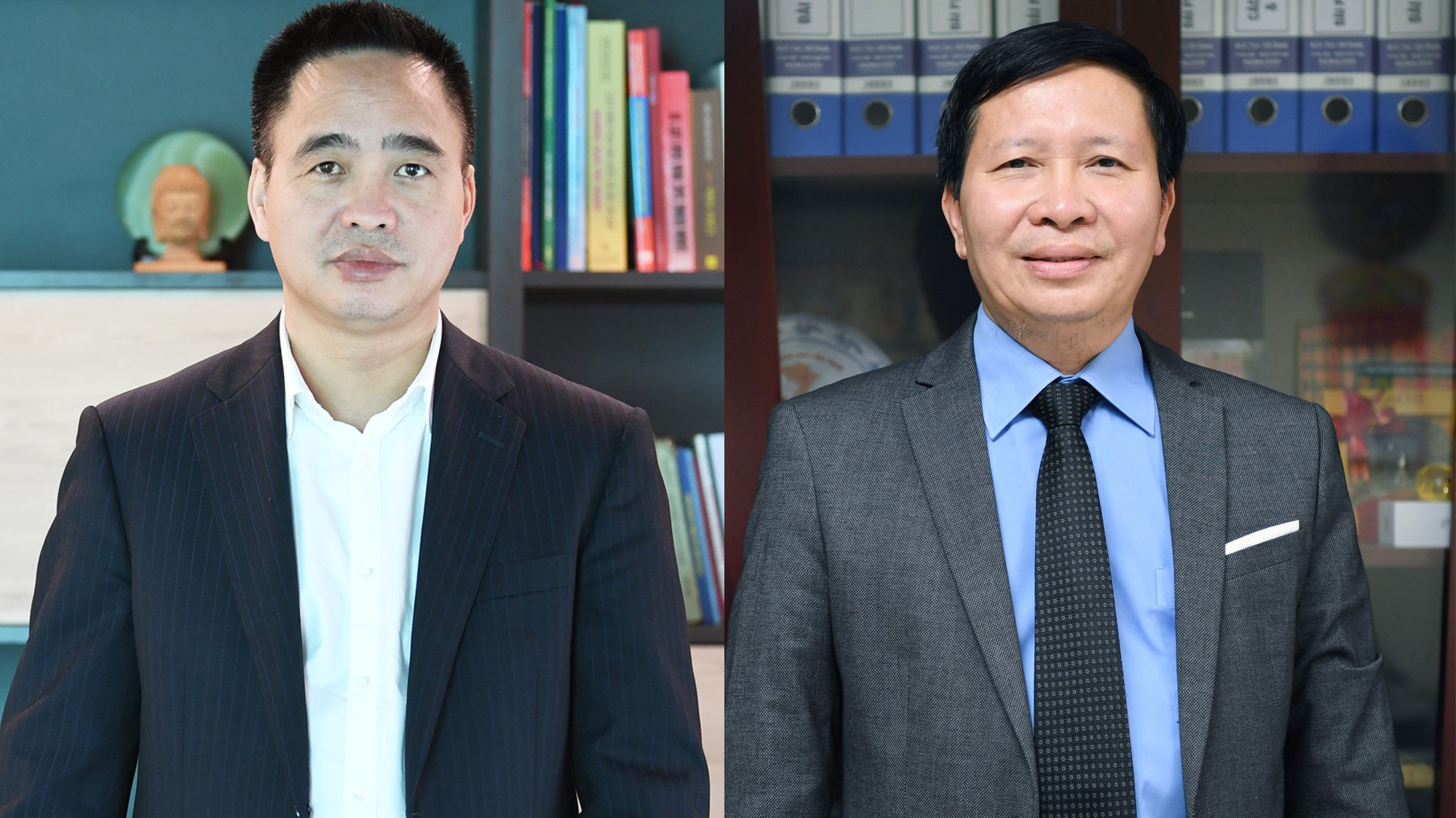 Phó tổng Giám đốc VOV Phạm Mạnh Hùng (bên trái) và Vũ Hải Quang - Ảnh: VGP 