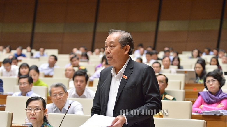Phó thủ tướng Trương Hoà Bình trả lời chất vấn.