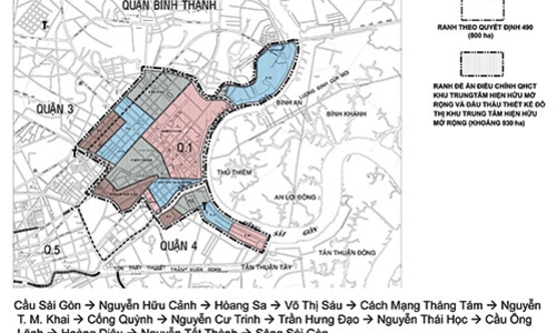 Mở rộng và chia trung tâm Tp.HCM thành 5 phân khu