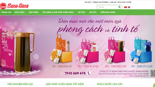 Trang web của Công ty Cổ phần Bóng đèn Phích nước Rạng Đông.