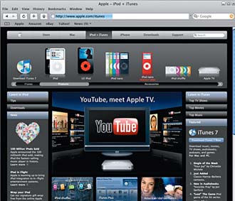 Giao diện của trình duyệt Safari.