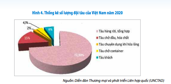 Lượng tàu chở container của Việt Nam cũng rất ít.