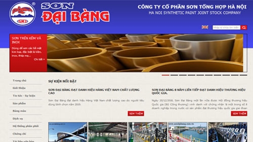 Trang web của Công ty Cổ phần Sơn Tổng Hợp Hà Nội.