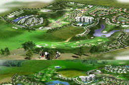 Phối cảnh bên hồ dự án Khu nhà ở cao cấp dầu khí Hoà Bình.