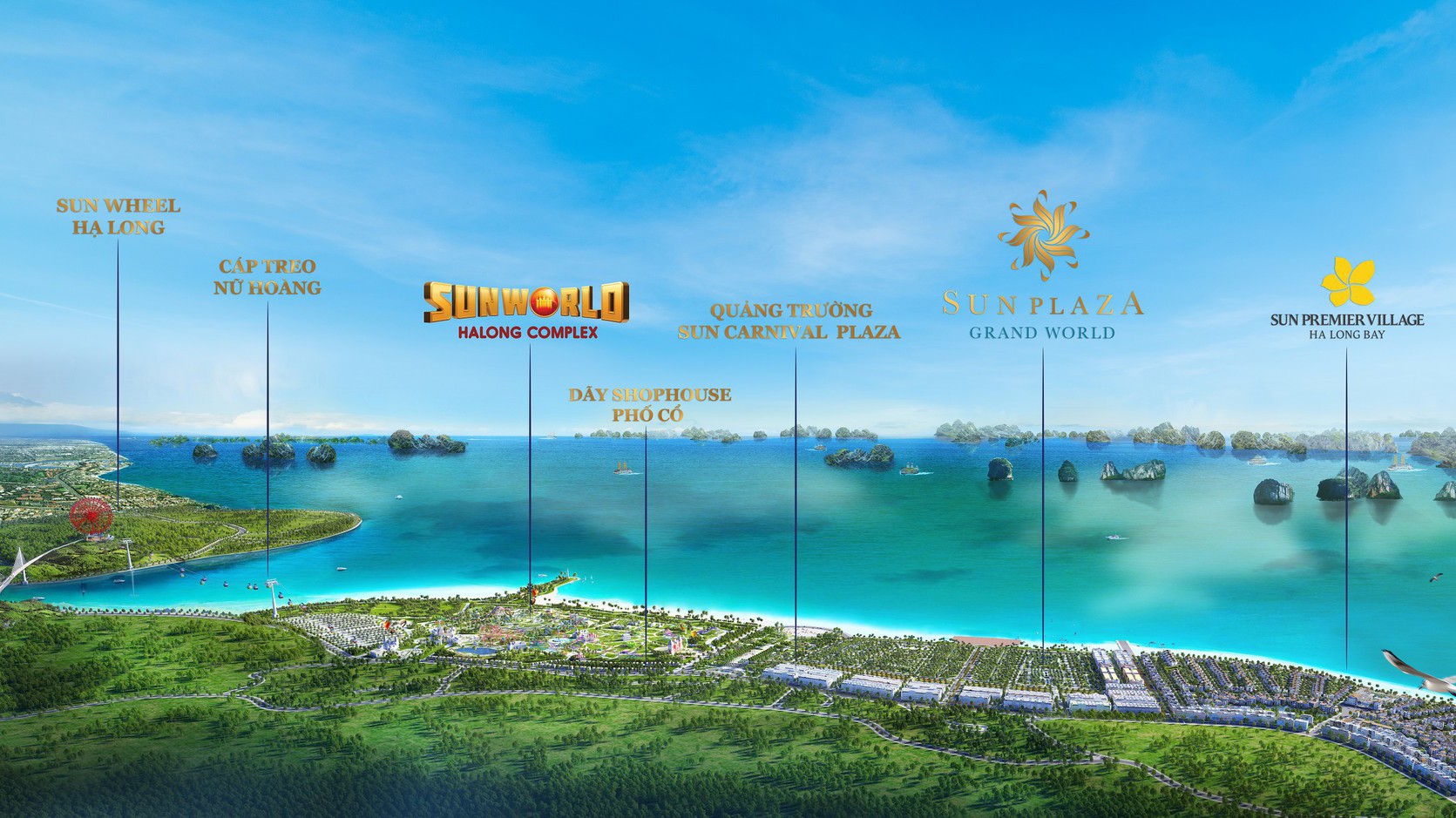 Quần thể du lịch giải trí nghỉ dưỡng của Sun Group tại Hạ Long.