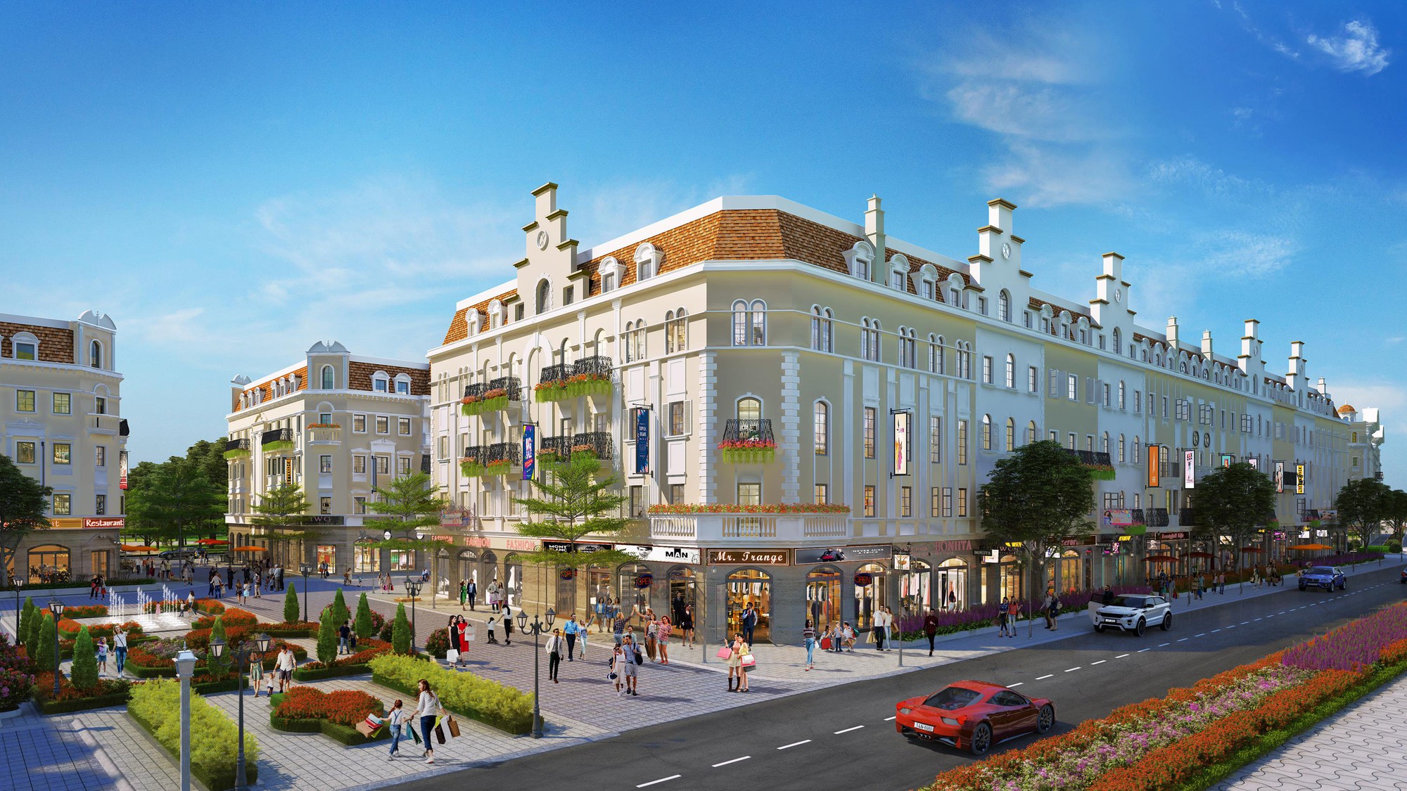 Các căn shophouse mặt đường được đông đảo nhà đầu tư quan tâm.
