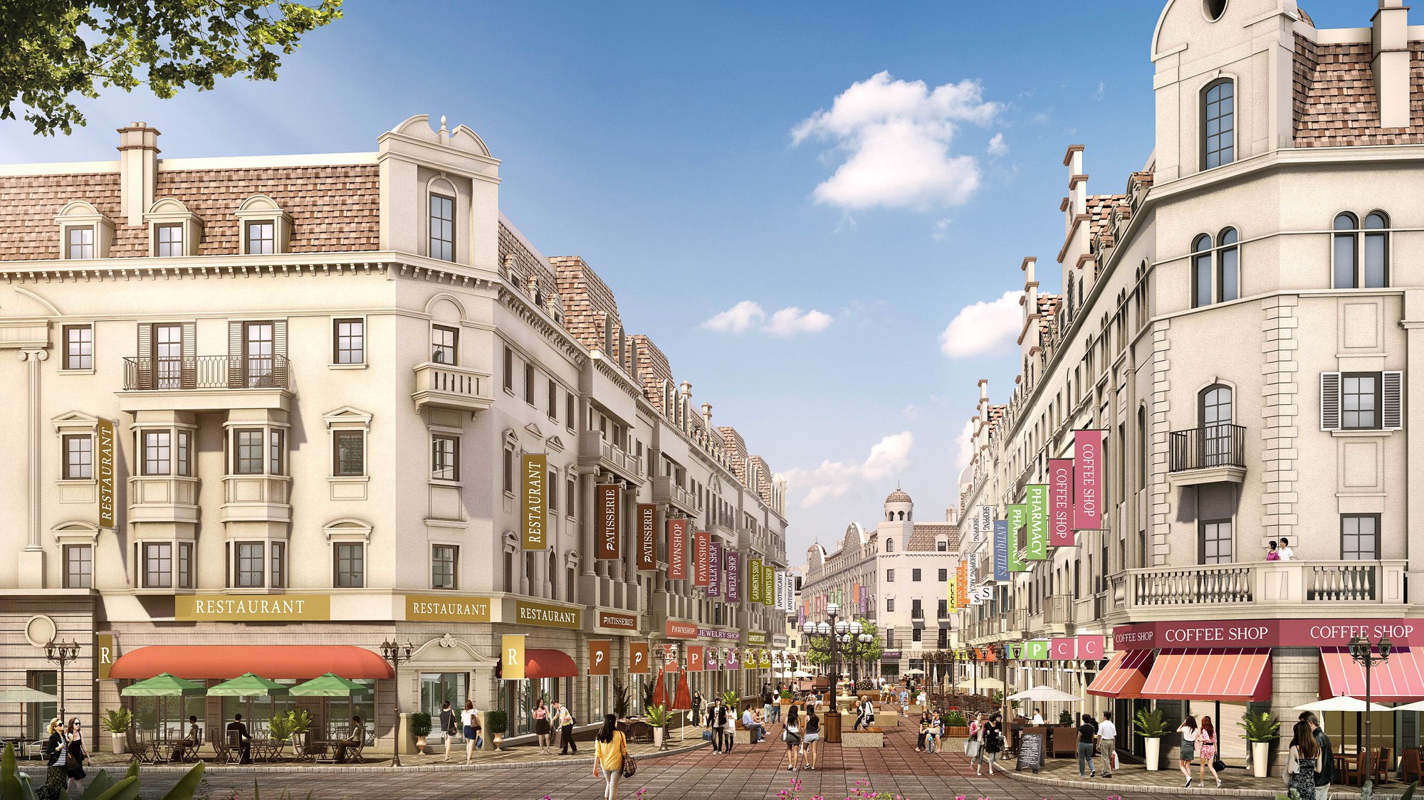 Phối cảnh Shophouse Europe - Sun Plaza Grand World.