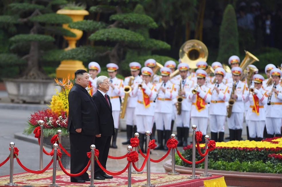 Tổng bí thư, Chủ tịch nước Nguyễn Phú Trọng đón Chủ tịch Kim Jong-un - Ảnh 3.