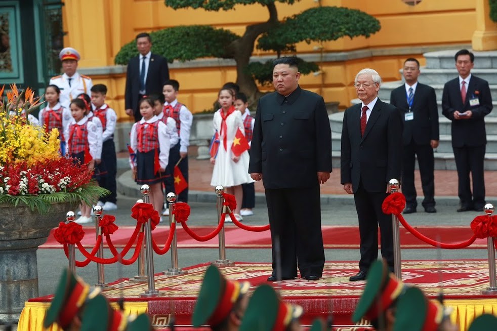 Tổng bí thư, Chủ tịch nước Nguyễn Phú Trọng đón Chủ tịch Kim Jong-un - Ảnh 4.