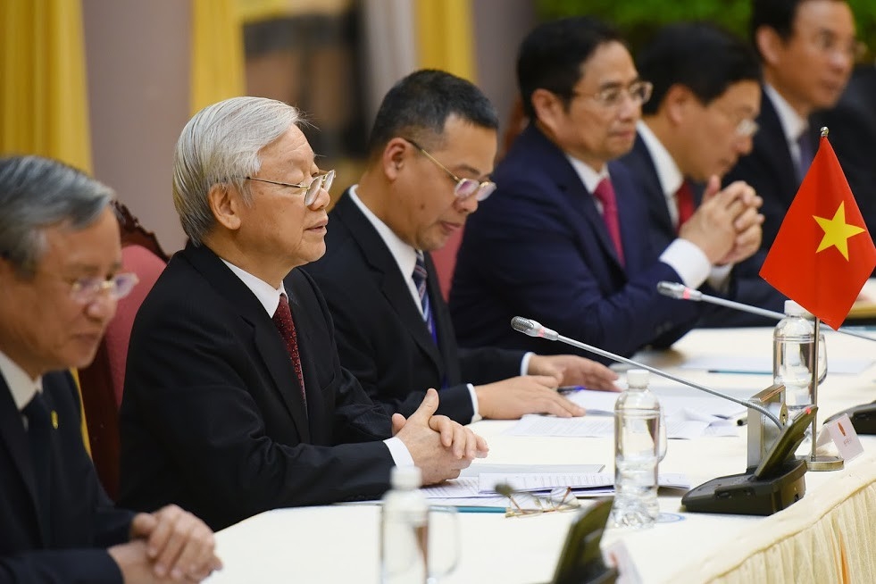 Tổng bí thư, Chủ tịch nước Nguyễn Phú Trọng đón Chủ tịch Kim Jong-un - Ảnh 8.