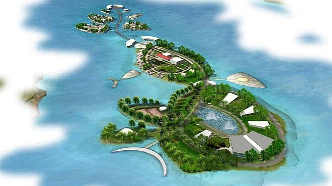 Phối cảnh tổ hợp khách sạn và khu giải trí tại Tản Viên.