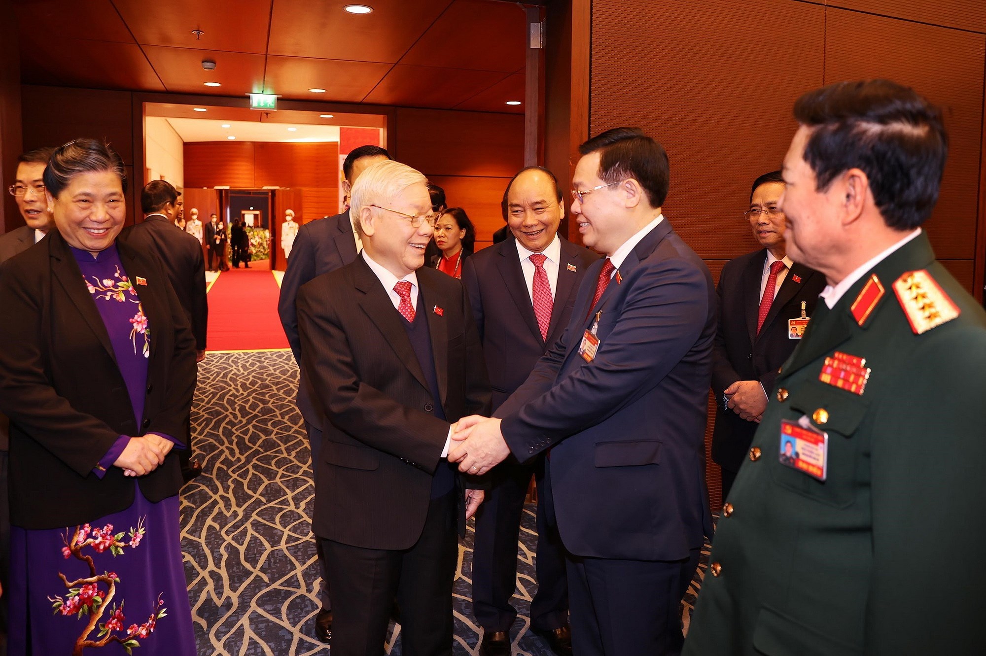 Tổng Bí thư, Chủ tịch nước Nguyễn Phú Trọng cùng các đại biểu dự phiên trù bị