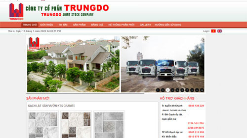 Trang web của Coong ty Cổ phần Trung Đô.