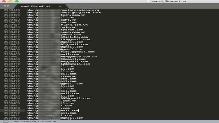 Khoảng 61.000 địa chỉ email được cho là của hệ thống email nội bộ của Thế Giới Di Động. Ảnh: RaidForums.