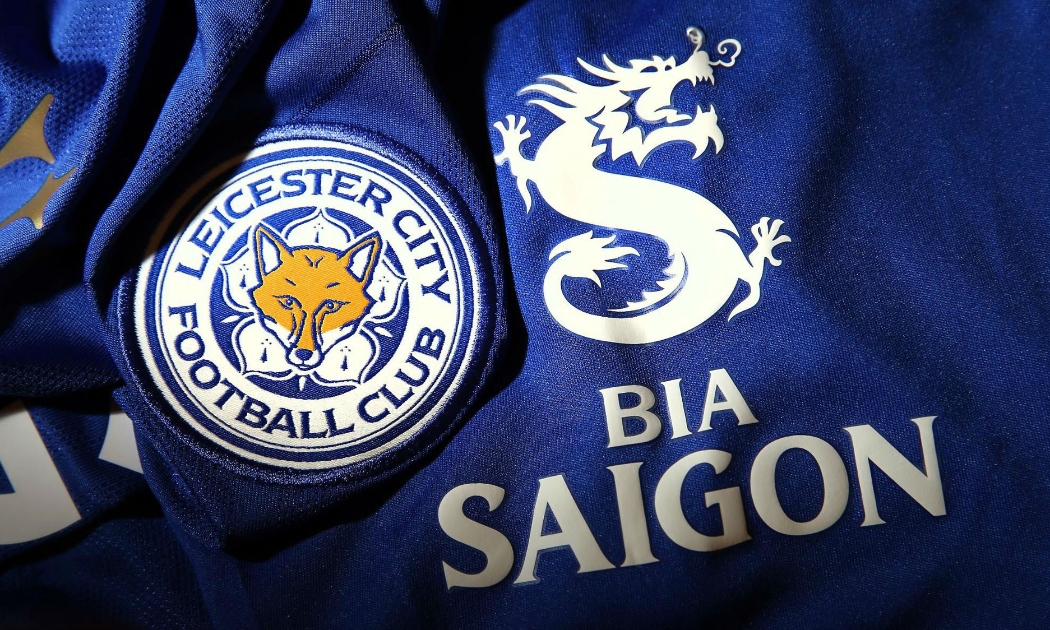 Logo Bia Sài Gòn xuất hiện trên áo đấu của Câu lạc bộ Leicester City.