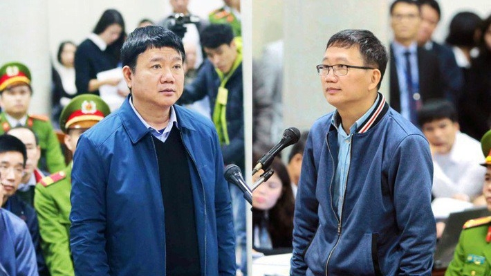 Các bị cáo Đinh La Thăng (bên trái) và Trịnh Xuân Thanh.