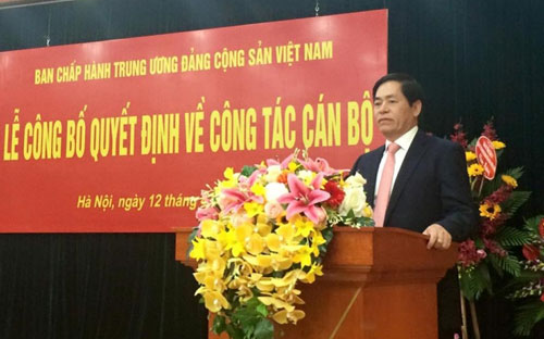 Chủ tịch Vietnam Airlines Phạm Viết Thanh tại buổi lễ nhận nhiệm vụ mới.<br>