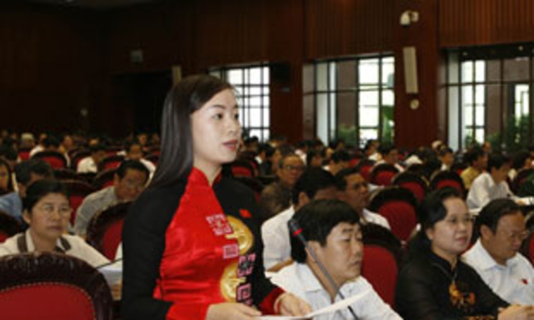 Đại biểu Quốc hội thảo luận về dự án luật khám bệnh, chữa bệnh - Ảnh: TTXVN.