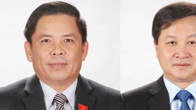 Hai thành viên Chính phủ mới là ông Nguyễn Văn Thể (trái) - Bộ trưởng Bộ Giao thông Vận tải và ông Lê Minh Khái - Tổng thanh tra Chính phủ.