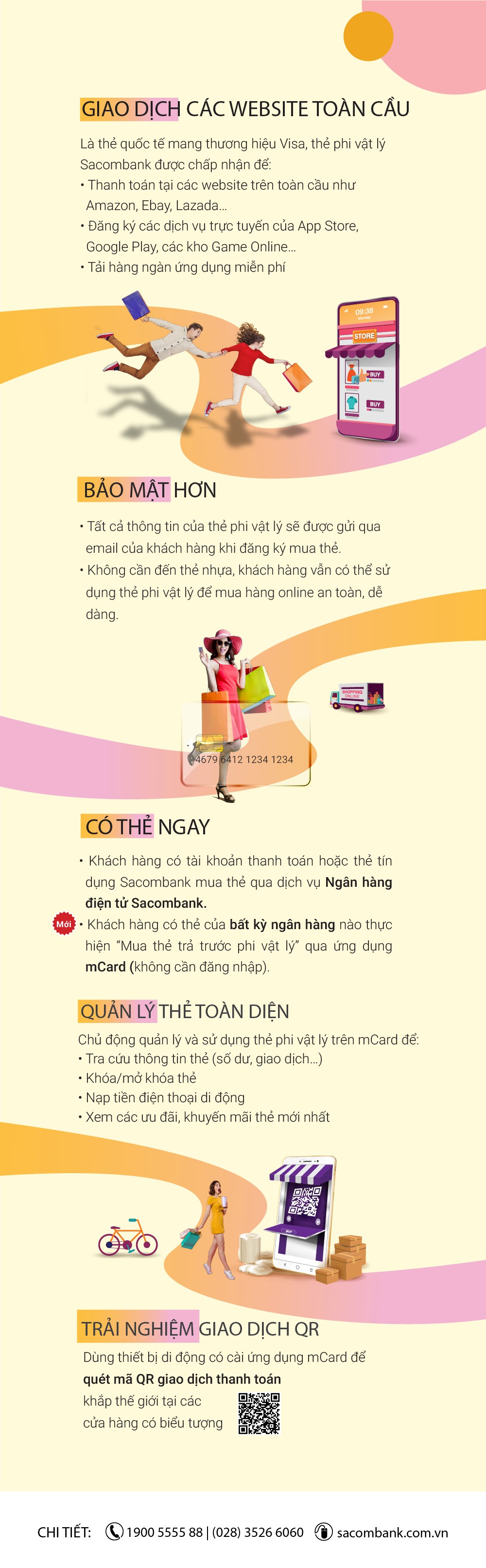 Mua sắm online với thẻ phi vật lý Sacombank - Ảnh 1.