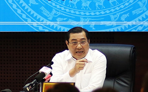 Chủ tịch UBND thành phố Đà Nẵng Huỳnh Đức Thơ trao đổi với báo chí ngày 27/6.<br>