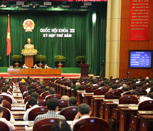 89,25% số đại biểu Quốc hội có mặt đồng ý thông qua Luật Quy hoạch đô thị - Ảnh: TTXVN.