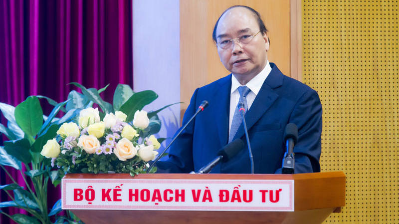 Thủ tướng Chính phủ Nguyễn Xuân Phúc Hội nghị trực tuyến triển khai thực hiện Nghị quyết 01 và 02 năm 2020 của Chính phủ do Bộ Kế hoạch và Đầu tư tổ chức - Ảnh: VGP.