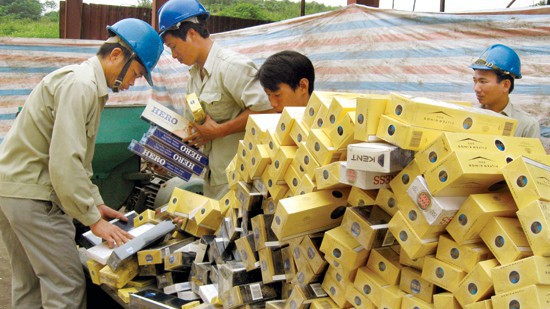 Thuốc lá ngoại nhập lậu bị tịch thu là thuốc lá giả, thuốc lá không đảm bảo chất lượng bị xử lý tiêu hủy theo quy định của pháp luật.