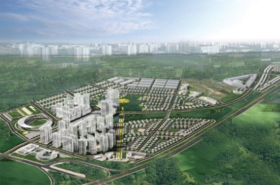 Phối cảnh tổng thể khu đô thị mới Thượng Thanh, tỷ lệ 1/5000.