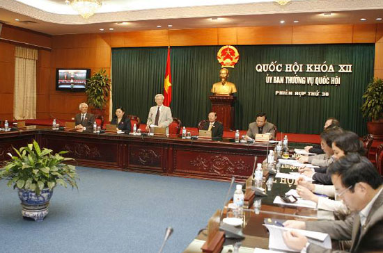 Phiên họp thứ 36 của Ủy ban Thường vụ Quốc hội - Ảnh: TTXVN.