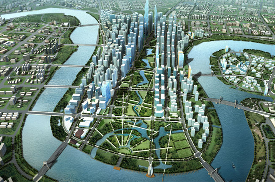 Phối cảnh tổng thể khu đô thị mới Thủ Thiêm.