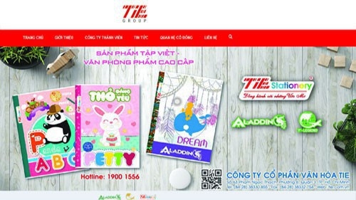 Hình ảnh trang web của Công ty Cổ phần TIE.